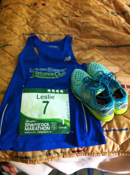 Obligatory pre-race gear shot. I was rocking lucky number 7 and the New Balance 1400, the best marathon flat I've ever run in!